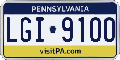 PA license plate LGI9100