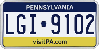 PA license plate LGI9102