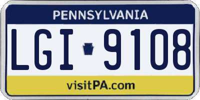 PA license plate LGI9108