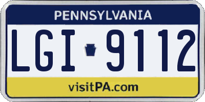 PA license plate LGI9112