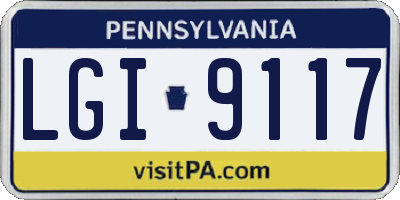 PA license plate LGI9117