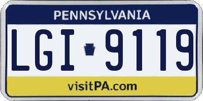 PA license plate LGI9119