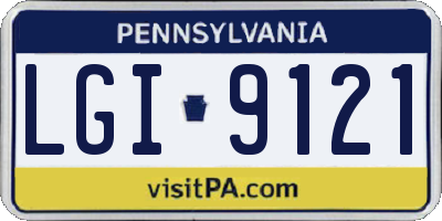 PA license plate LGI9121