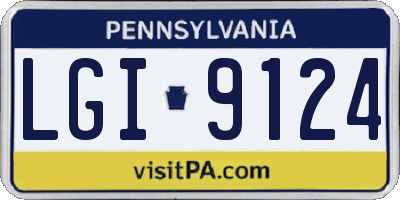 PA license plate LGI9124