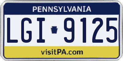 PA license plate LGI9125