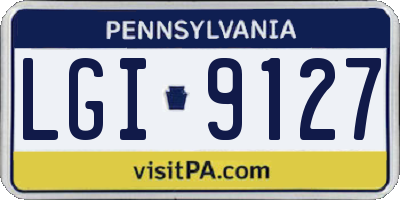PA license plate LGI9127