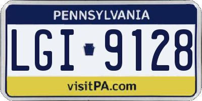 PA license plate LGI9128