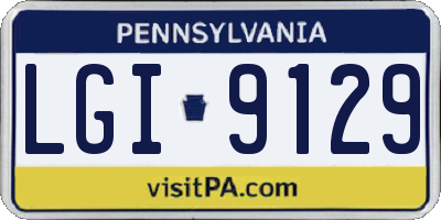 PA license plate LGI9129