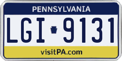 PA license plate LGI9131