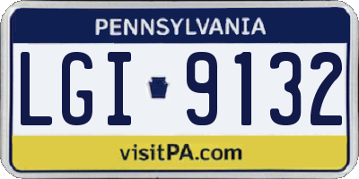 PA license plate LGI9132