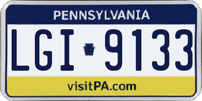 PA license plate LGI9133