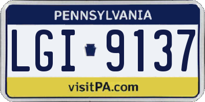 PA license plate LGI9137