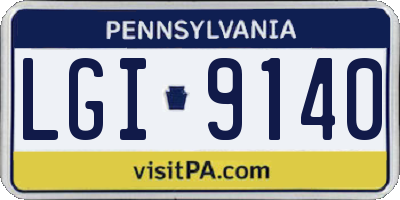 PA license plate LGI9140