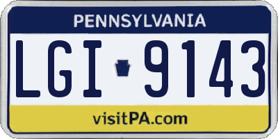PA license plate LGI9143