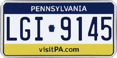 PA license plate LGI9145
