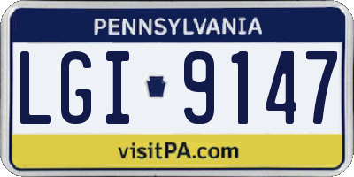 PA license plate LGI9147
