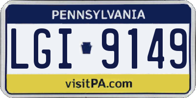 PA license plate LGI9149