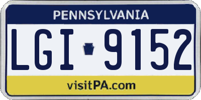 PA license plate LGI9152