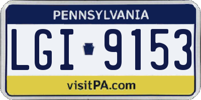 PA license plate LGI9153