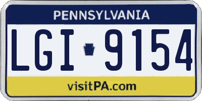 PA license plate LGI9154