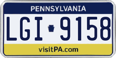 PA license plate LGI9158