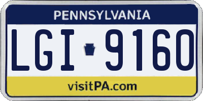 PA license plate LGI9160