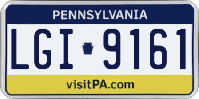 PA license plate LGI9161