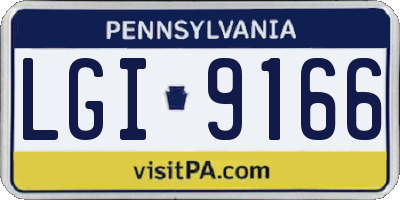 PA license plate LGI9166