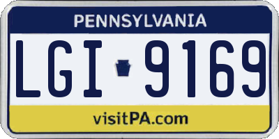 PA license plate LGI9169