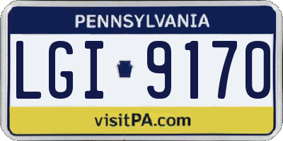 PA license plate LGI9170