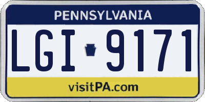 PA license plate LGI9171
