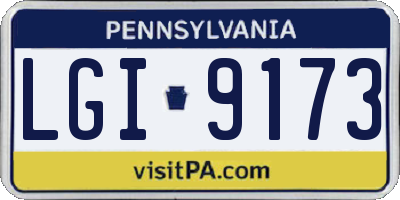 PA license plate LGI9173
