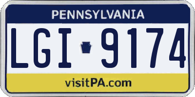 PA license plate LGI9174