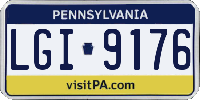 PA license plate LGI9176