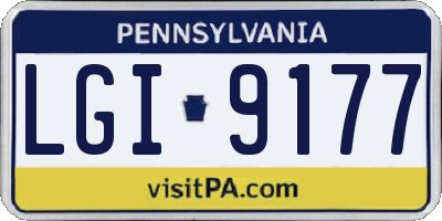 PA license plate LGI9177