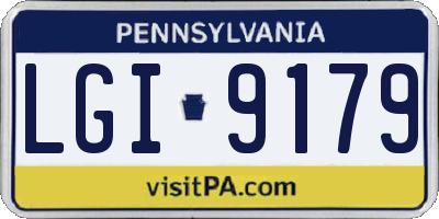 PA license plate LGI9179