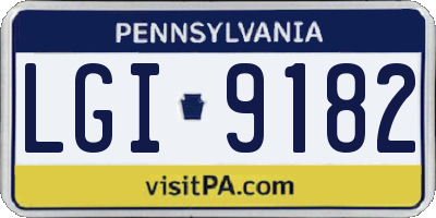 PA license plate LGI9182