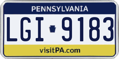 PA license plate LGI9183