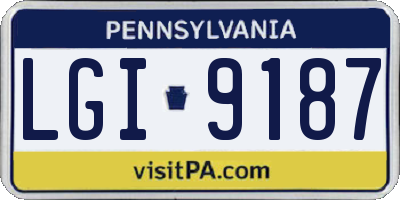 PA license plate LGI9187
