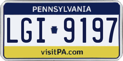PA license plate LGI9197