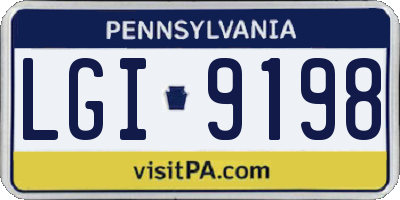 PA license plate LGI9198