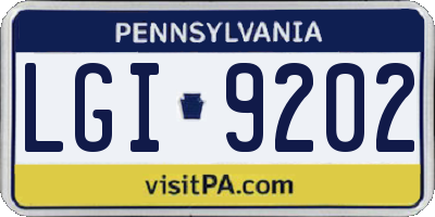 PA license plate LGI9202