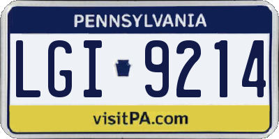 PA license plate LGI9214