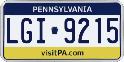 PA license plate LGI9215