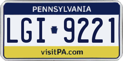 PA license plate LGI9221