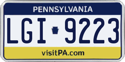 PA license plate LGI9223