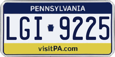 PA license plate LGI9225