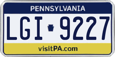 PA license plate LGI9227