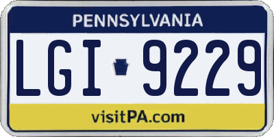 PA license plate LGI9229