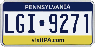 PA license plate LGI9271